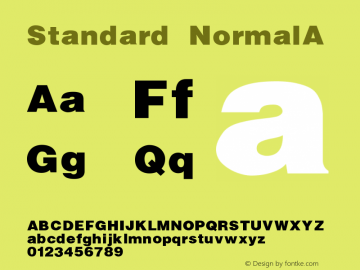 Standard NormalA Version 1.000 Font Sample