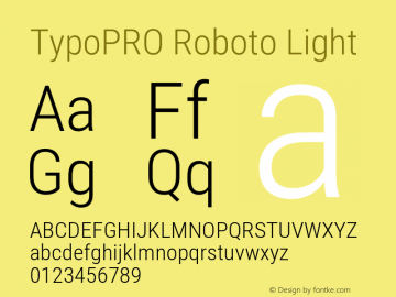 TypoPRO Roboto Light Version 2.000980; 2014 Font Sample