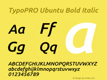 TypoPRO Ubuntu Bold Italic Version 0.80图片样张