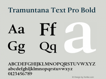 Tramuntana Text Pro Bold Version 2.000图片样张