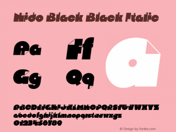 Nido Black Black Italic Version 1.000 Font Sample