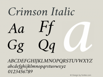 Crimson Italic Version 0.8图片样张