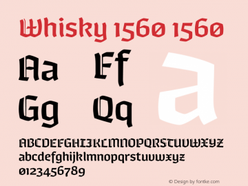 Whisky 1560 1560 Version 1.000 Font Sample