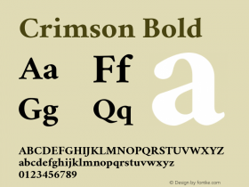 Crimson Bold Version 0.8 Font Sample