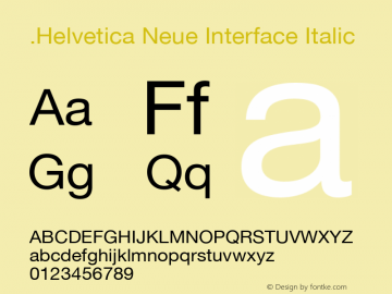 .Helvetica Neue Interface Italic 10.0d35e1图片样张