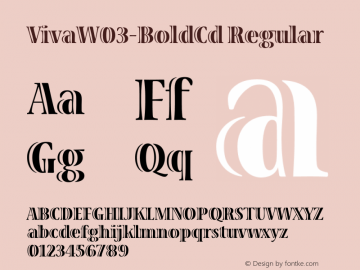 VivaW03-BoldCd Regular Version 1.00 Font Sample