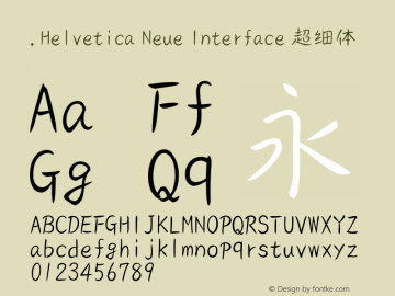 .Helvetica Neue Interface 超细体 9.0d51e1图片样张