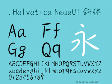 .Helvetica NeueUI 斜体 9.0d49e3图片样张