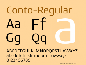 Conto-Regular ☞ 1.001;com.myfonts.easy.nils-types.conto.regular.wfkit2.version.4h3H图片样张