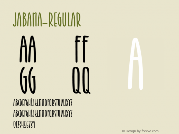 Jabana-Regular ☞ Version 1.001;com.myfonts.nils-types.jabana.regular.wfkit2.47Y8图片样张