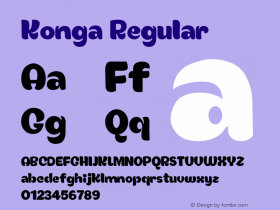 Konga Regular Version 1.001 Font Sample