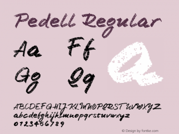 Pedell Regular Version 1.000;PS 1.00;hotconv 1.0.57;makeotf.lib2.0.21895图片样张