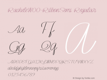 RacheleW00-RibbonSemi Regular Version 1.00 Font Sample