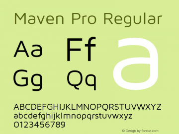 Maven Pro Regular Version 1.003 Font Sample