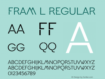 Fram L Regular Version 1.000 2014 initial release Font Sample