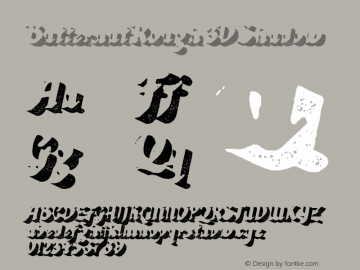 Butternut Rough 3D Shadow Version 1.006 wfr-z Font Sample