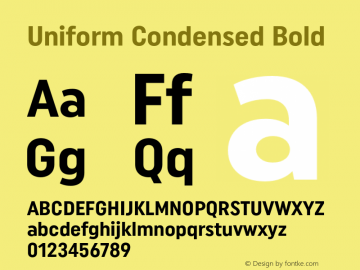 Uniform Condensed Bold 1.000图片样张