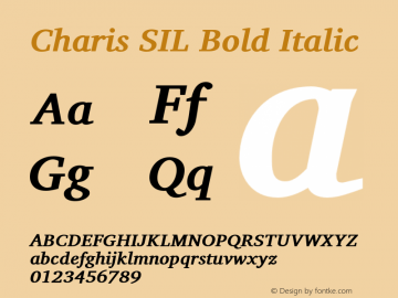 Charis SIL Bold Italic Version 5.000图片样张