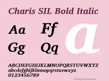 Charis SIL Bold Italic Version 5.000图片样张