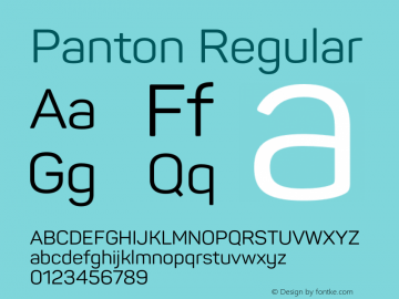 Panton Regular Version 1.000;PS 001.000;hotconv 1.0.70;makeotf.lib2.5.58329图片样张