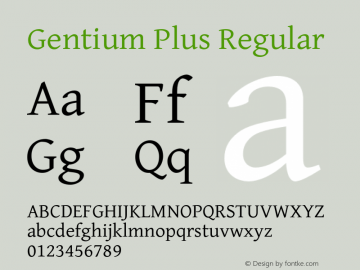 Gentium Plus Regular Version 5.000 Font Sample