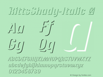 RittsShady-Italic ☞ Version 2.001;com.myfonts.easy.eurotypo.ritts.shady.wfkit2.version.4hqU Font Sample