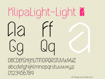 KlipaLight-Light ☞ Version 1.000;com.myfonts.eurotypo.klipa.light.wfkit2.415D图片样张