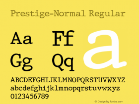 Prestige-Normal Regular Converted from c:\windows\system\PRESTIGN.TF1 by ALLTYPE Font Sample