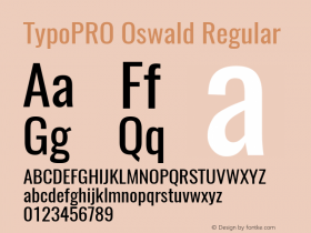 TypoPRO Oswald Regular 3.0; ttfautohint (v0.95) -l 8 -r 50 -G 200 -x 0 -w 