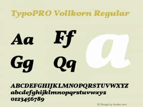 TypoPRO Vollkorn Regular Version 2.001 Font Sample