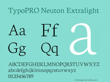 TypoPRO Neuton Extralight Version 1.4图片样张