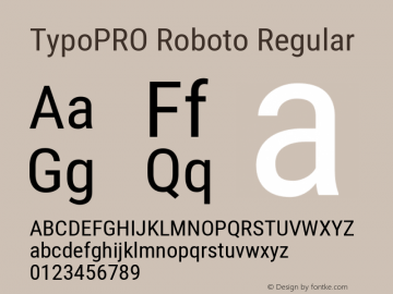 TypoPRO Roboto Regular Version 2.000980; 2014 Font Sample