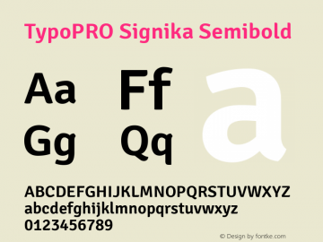 TypoPRO Signika Semibold Version 1.001图片样张