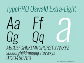 TypoPRO Oswald Extra-Light 3.0; ttfautohint (v0.94.23-7a4d-dirty) -l 8 -r 50 -G 200 -x 0 -w 