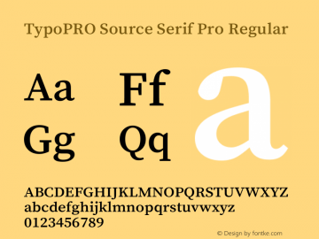 TypoPRO Source Serif Pro Regular Version 1.014;PS 1.0;hotconv 1.0.73;makeotf.lib2.5.5900图片样张