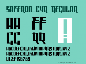 Saffron_Cyr Regular Cyrillic version 1.1; 2000 Font Sample