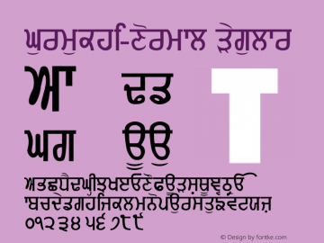 Gurmukhi-Normal Regular Converted from C:\1E\GURMUKHI.TF1 by ALLTYPE Font Sample