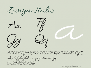 Zanya-Italic ☞ 001.000;com.myfonts.eurotypo.zanya.italic.wfkit2.3TzJ图片样张