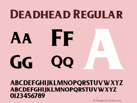 Deadhead Regular Unknown Font Sample