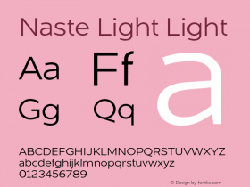 Naste Light Light Version 0.0 Font Sample