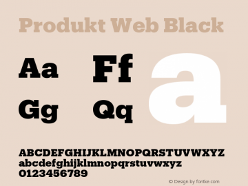 Produkt Web Black Version 1.1 2014 Font Sample