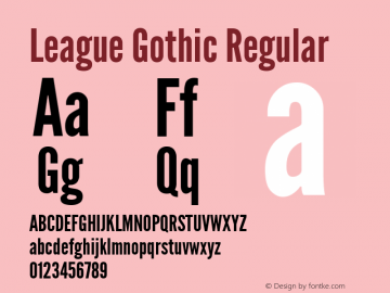 League Gothic Regular Version 001.001 Font Sample