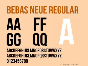 Bebas Neue Regular Version 1.300 Font Sample