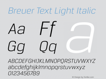Breuer Text Light Italic Version 2.000图片样张