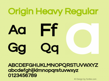 Origin Heavy Regular Version 1.000;PS 001.001;hotconv 1.0.56 Font Sample