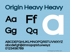 Origin Heavy Heavy Version 1.00 2014 Font Sample