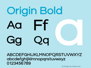 Origin Bold Version 1.000;PS 001.001;hotconv 1.0.56 Font Sample