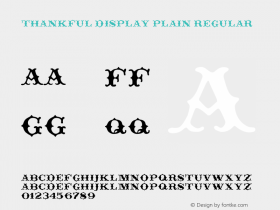 Thankful Display Plain Regular Version 1.001;PS 001.001;hotconv 1.0.70;makeotf.lib2.5.58329图片样张