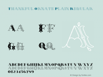 Thankful Ornate Plain Regular Version 1.001;PS 001.001;hotconv 1.0.70;makeotf.lib2.5.58329图片样张