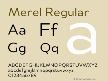 Merel Regular Version 1.000;PS 001.000;hotconv 1.0.70;makeotf.lib2.5.58329 Font Sample